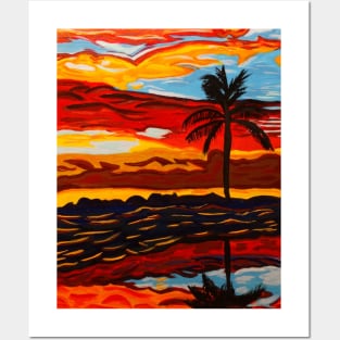 Sunset Palms By Scott Hulderson Posters and Art